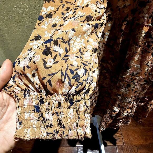 Adyson Parker 1X Mini Floral Baby Doll Silhouette Dress Tired Boho Flowy Ditsy - Picture 4 of 9